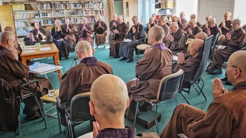 Monks meeting for discussions