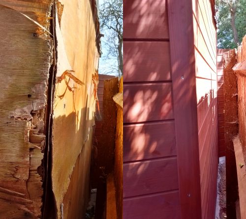 back of shed before and after