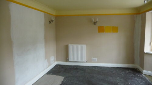 common room partly painted