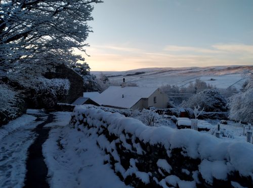 Snowy valley at Throssel