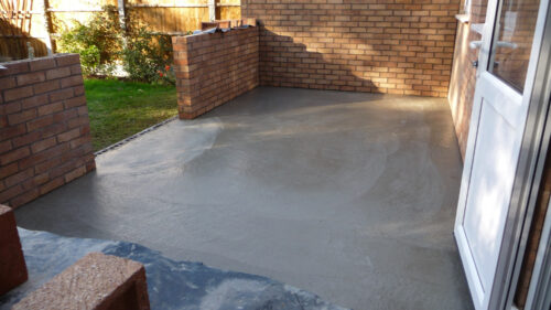 Click to enlarge The insulated concrete floor of the conservatory